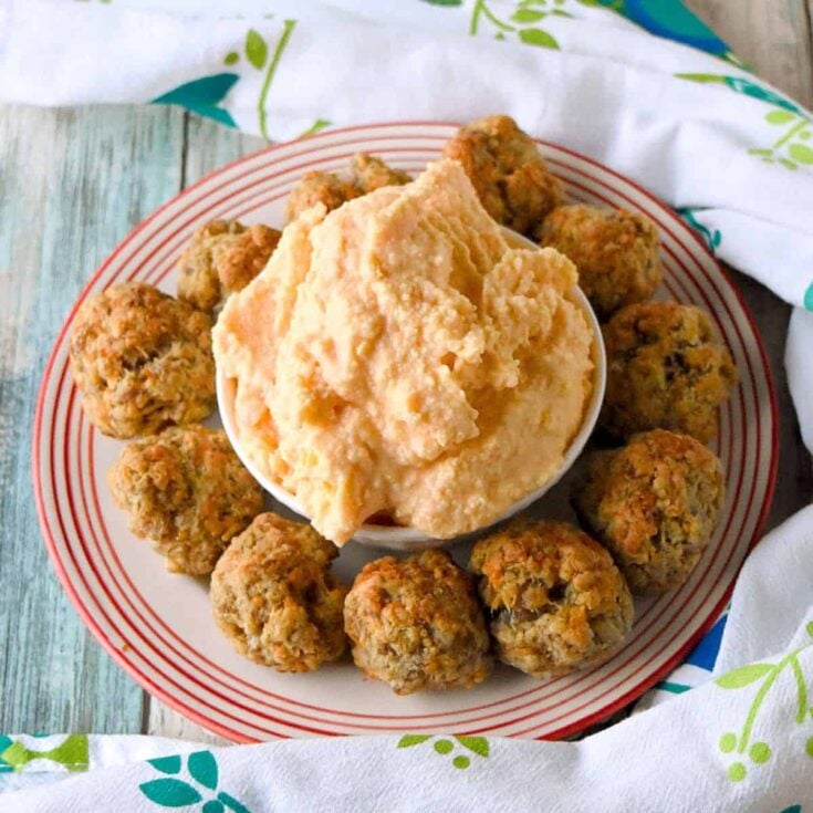 Easy make ahead sausage balls cooked after reading these Thanksgiving appetizers