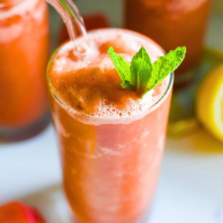 Frozen watermelon mint lemonade prepared after reading these Summer mocktails