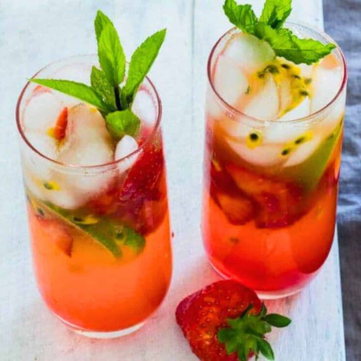 Two glasses of ginger beer hibiscus summer mocktails