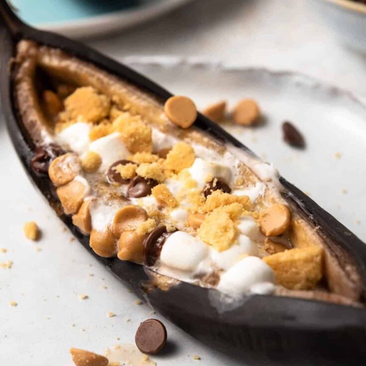 Grilled s'mores banana boats baked after reading these S'mores recipes