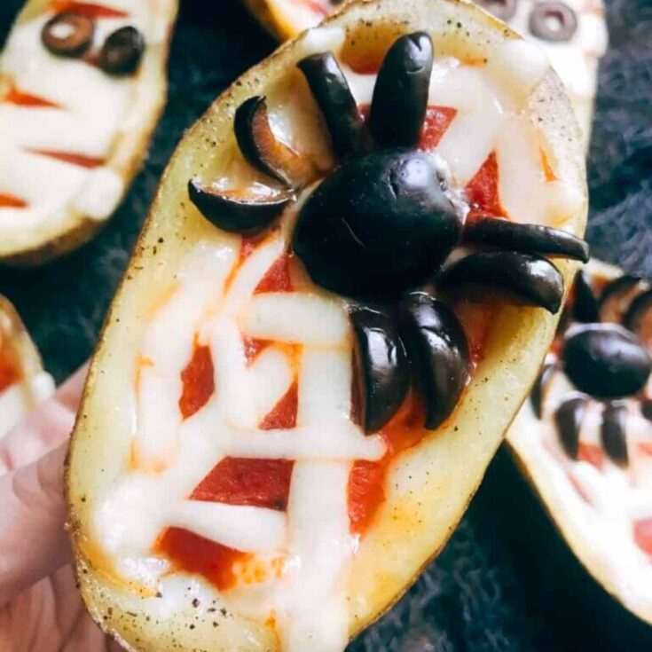 Halloween pizzas potato skins cooked after reading these Halloween starters