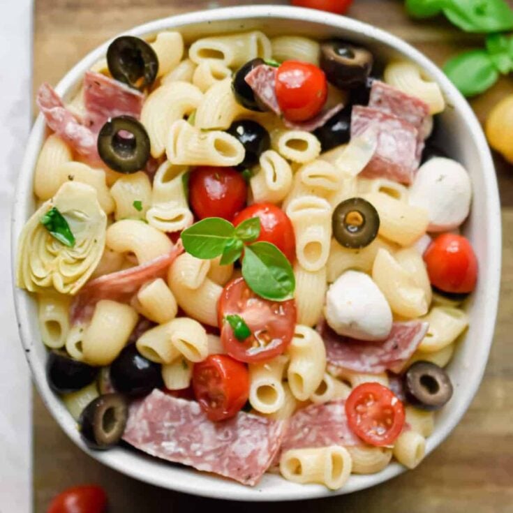 An Italian antipasto pasta, cooked after reading these summer salad recipes