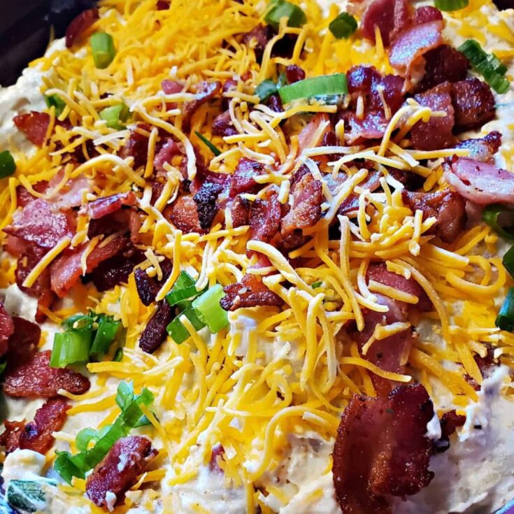Loaded twice baked potato salad cooked after reading these Picnic food ideas