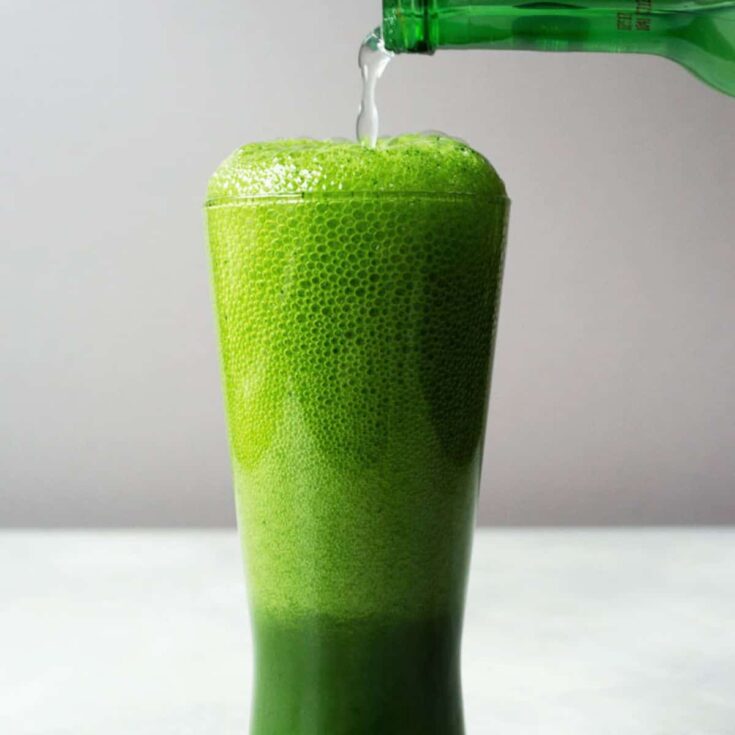 Matcha (green tea) ginger beer prepared after reading these summer mocktails