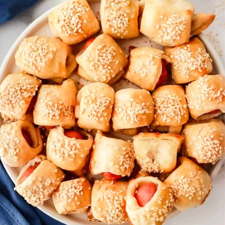 A set of mini hot dog summer appetizers
