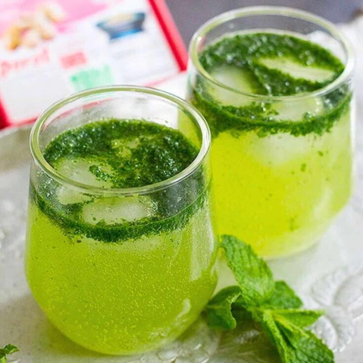 Two glasses of mint ginger summer mocktails