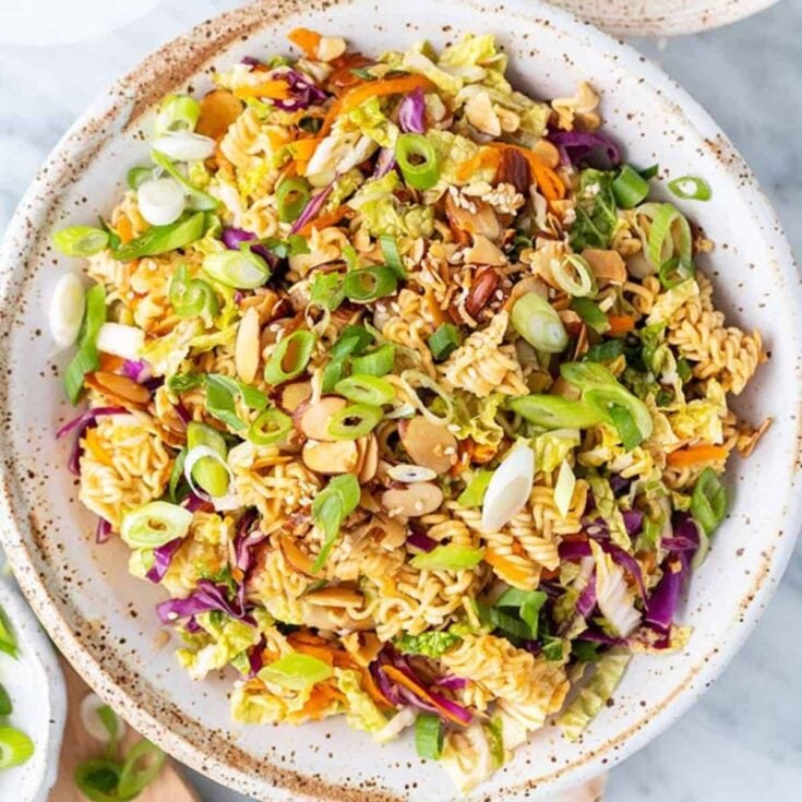A bowl of ramen noodle summer salad recipe