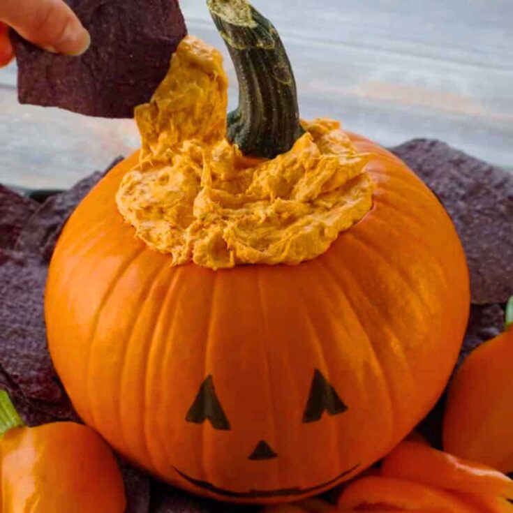 Slow cooker Halloween buffalo chicken dip cooked after reading these Halloween starters