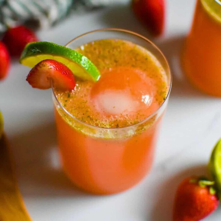 Sparkling strawberry mint limeade prepared after reading these summer mocktails