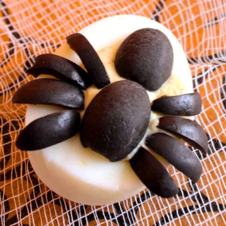 Spider deviled egg cooked after reading these Halloween starters