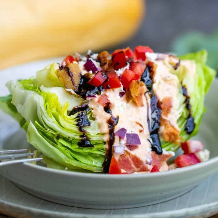 Sriracha thousand island dressing wedge salad, prepared after reading these summer salad recipes