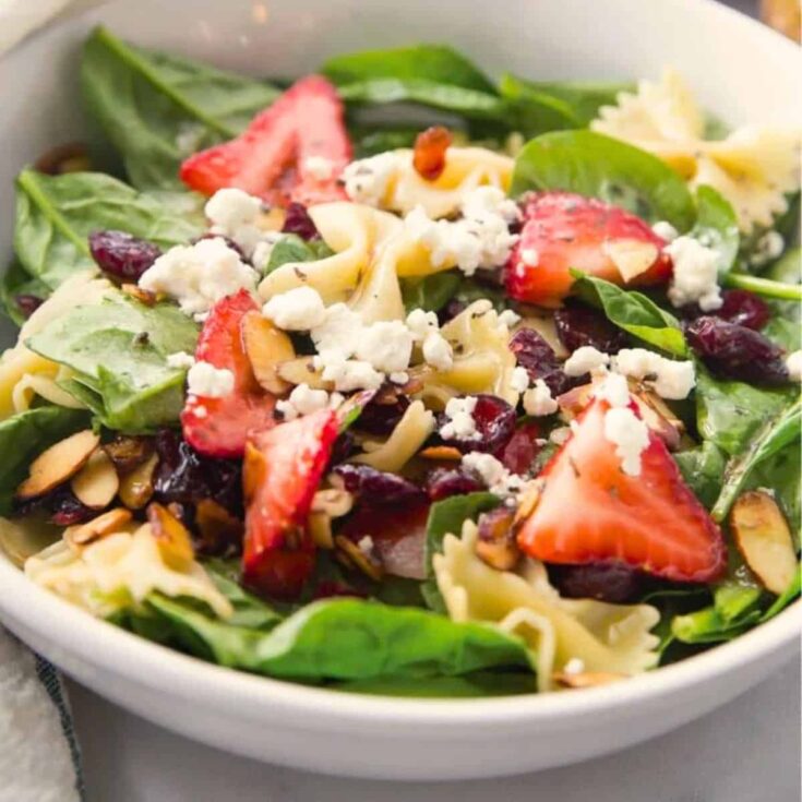 Strawberry spinach salad prepared after reading these Picnic food ideas