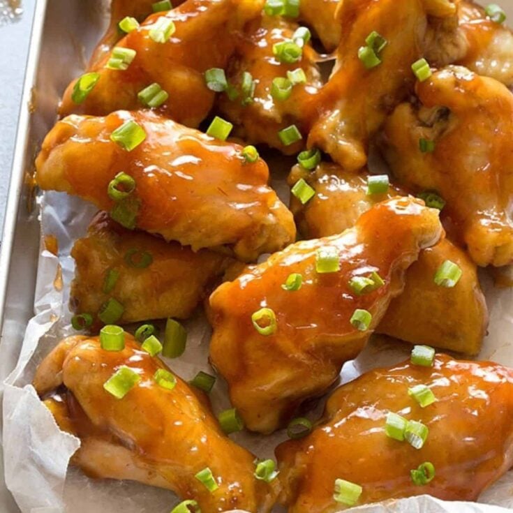 Sweet and sour chicken wings cooked after reading these Tailgating recipes