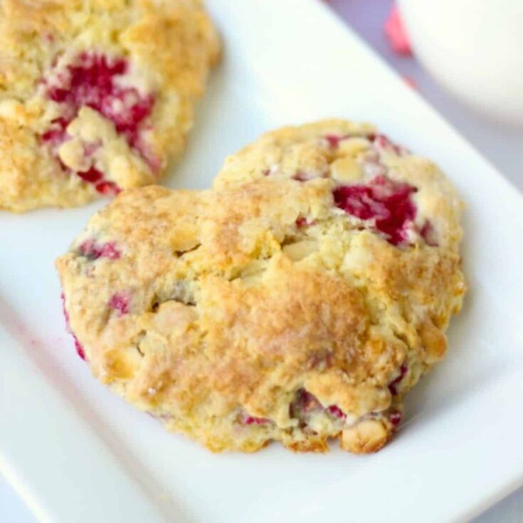 White chocolate raspberry scones dessert baked after reading these Picnic food ideas