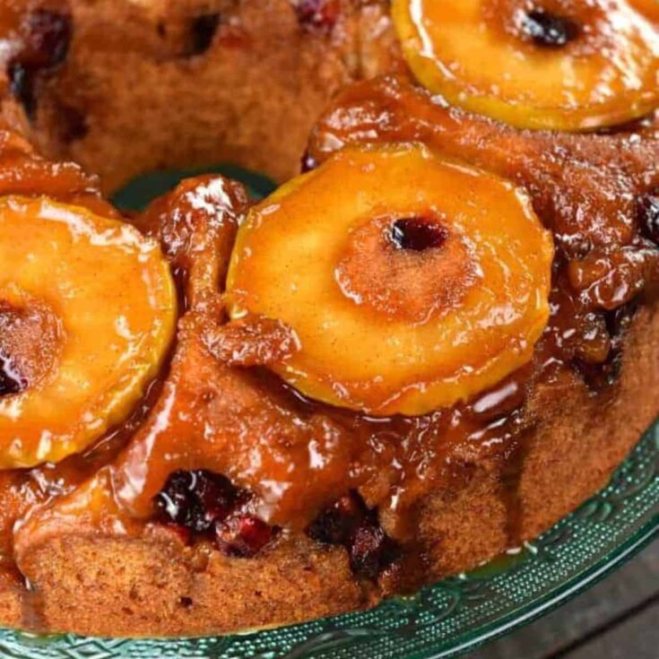 Apple cranberry upside down cake, baked after reading these Christmas Bundt cake recipe