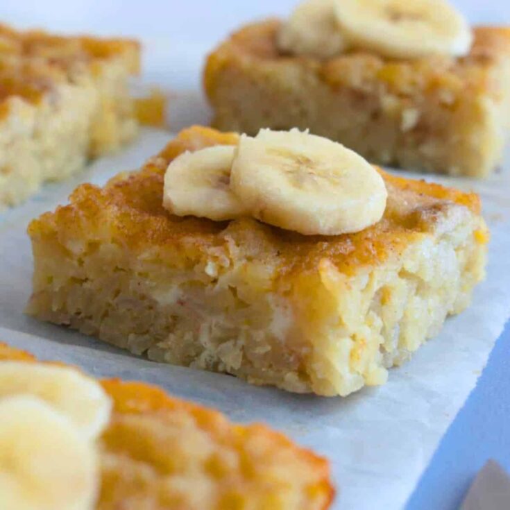 Banana cinnamon baked rice flakes prepared after reading these Fall breakfast ideas
