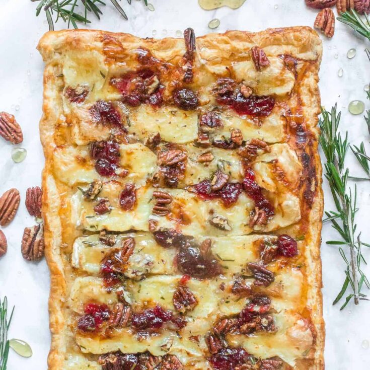 Brie and cranberry puff baked after reading these Christmas appetizers
