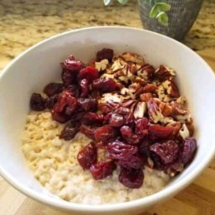 A bowl of Chai spiced oatmeal prepared after reading these Fall breakfast ideas