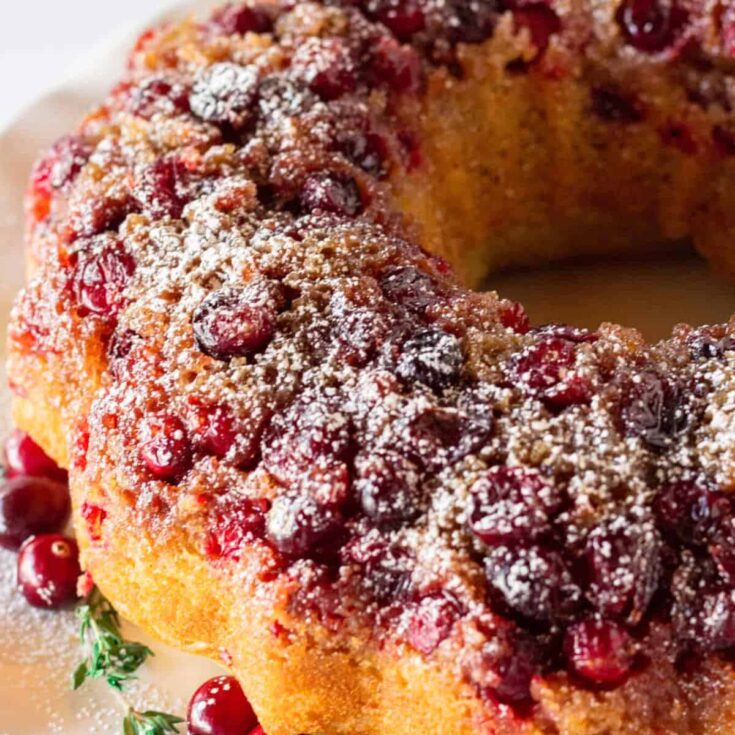 Easy cranberry upside down cake, baked after reading these Christmas Bundt cake recipe