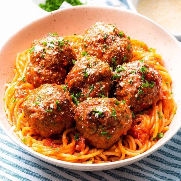 A bowl of Italian meatballs cooked after reading these Comfort food recipes