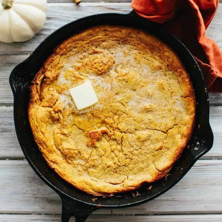 Oatmeal pumpkin Dutch baby pancake prepared after reading these Fall breakfast ideas