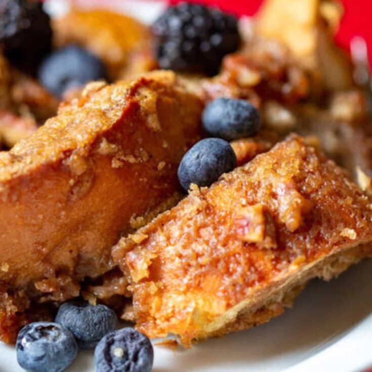 Overnight French toast prepared after reading these Fall breakfast ideas
