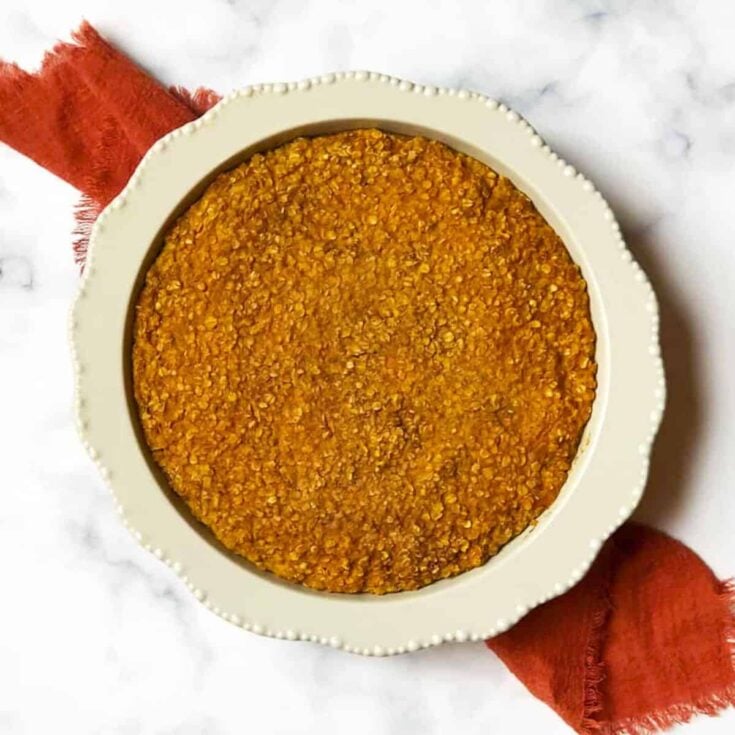 A big plate of Pumpkin baked oatmeal prepared after reading these Fall breakfast ideas