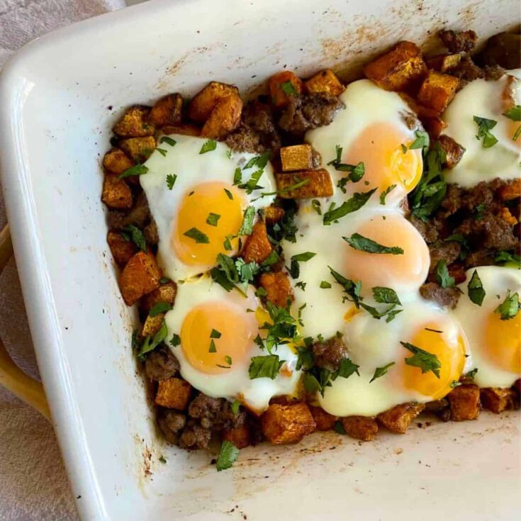 Sweet potato breakfast hash prepared after reading these Fall breakfast ideas
