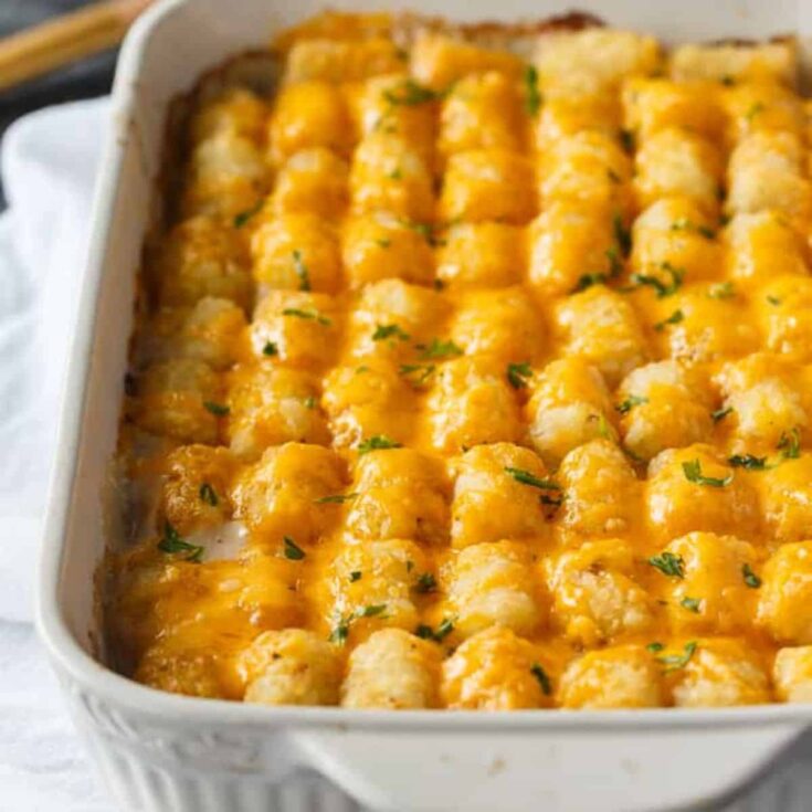 Tater tot casserole prepared after reading these Comfort food recipes