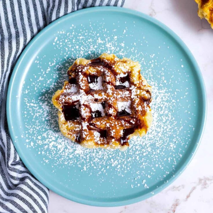 A plate of Belgian Li&egrave;ge waffle made after reading these Wonderful waffle recipes