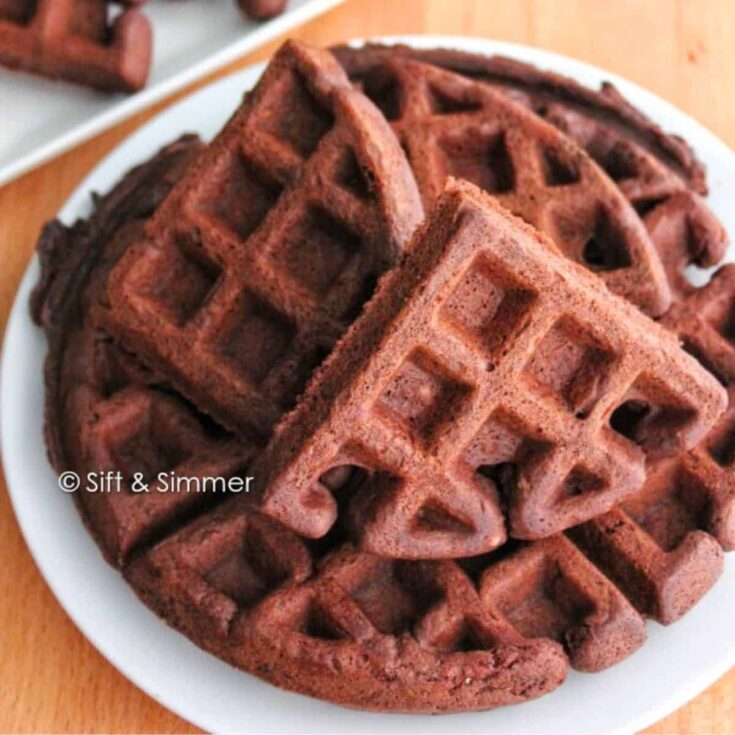 Chocolate black bean waffles made after reading these Wonderful waffle recipes