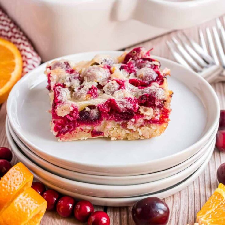 A slice of cranberry cake baked after reading these Christmas cake recipes