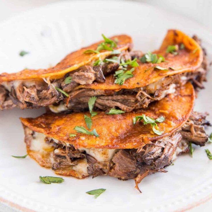 Three Crock Pot Birria tacos prepared after reading these Taco Tuesday recipes
