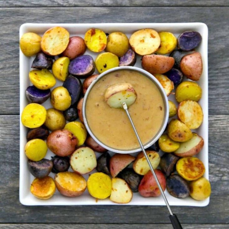Irish potato fondue prepared after reading these Easy fondue recipes