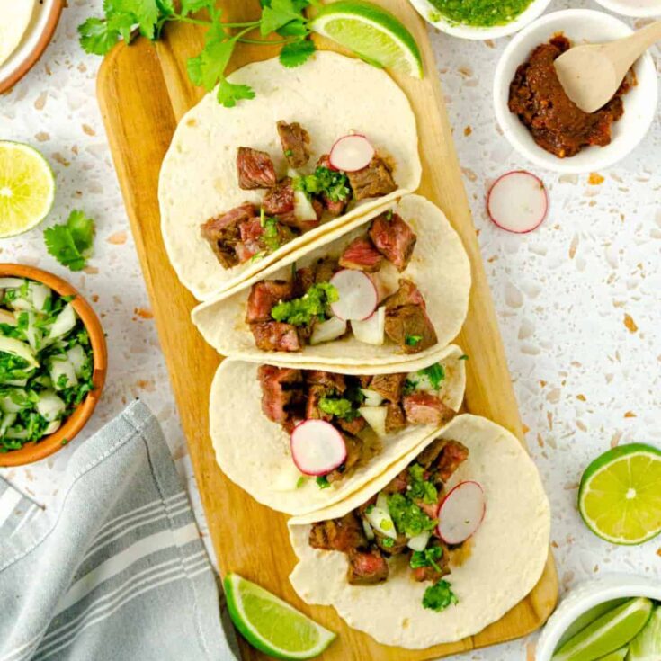A set of Kalbi tacos prepared after reading these Taco Tuesday recipes