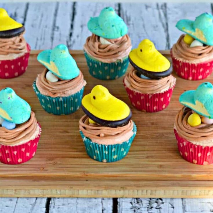PEEP nest cupcakes baked after reading these Easter cupcakes
