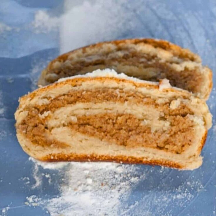 A slice of poppy seed Stollen baked after reading these Christmas cake recipes