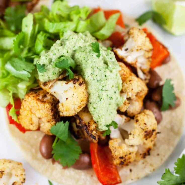 Roasted veggie tacos prepared after reading these Taco Tuesday recipes