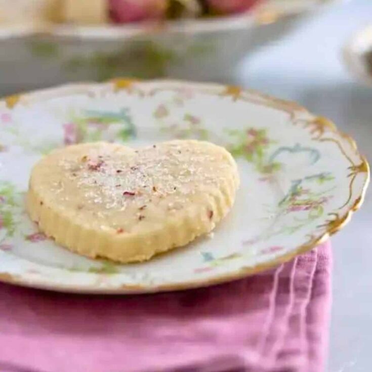 Rose scented shortbread cookies made after reading these Valentine cookies