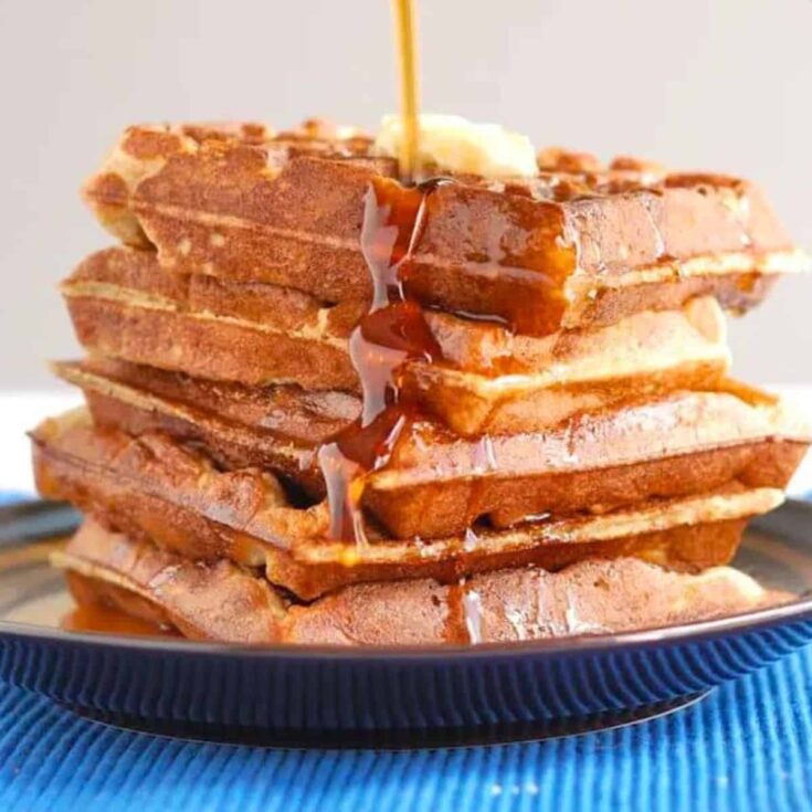 Sourdough waffles with whole grain made after reading these Wonderful waffle recipes