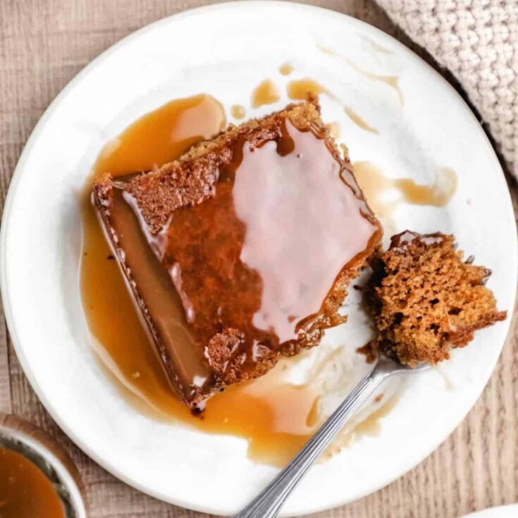 A slice of sticky toffee pudding baked after reading these Christmas cake recipes