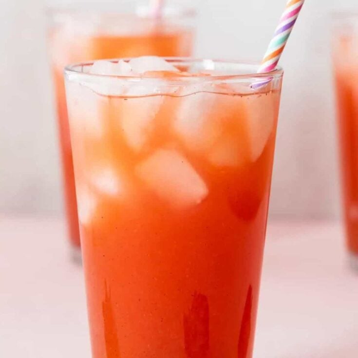 Strawberry acai refresher made after reading these non-alcoholic pink drinks for Valentine's Day