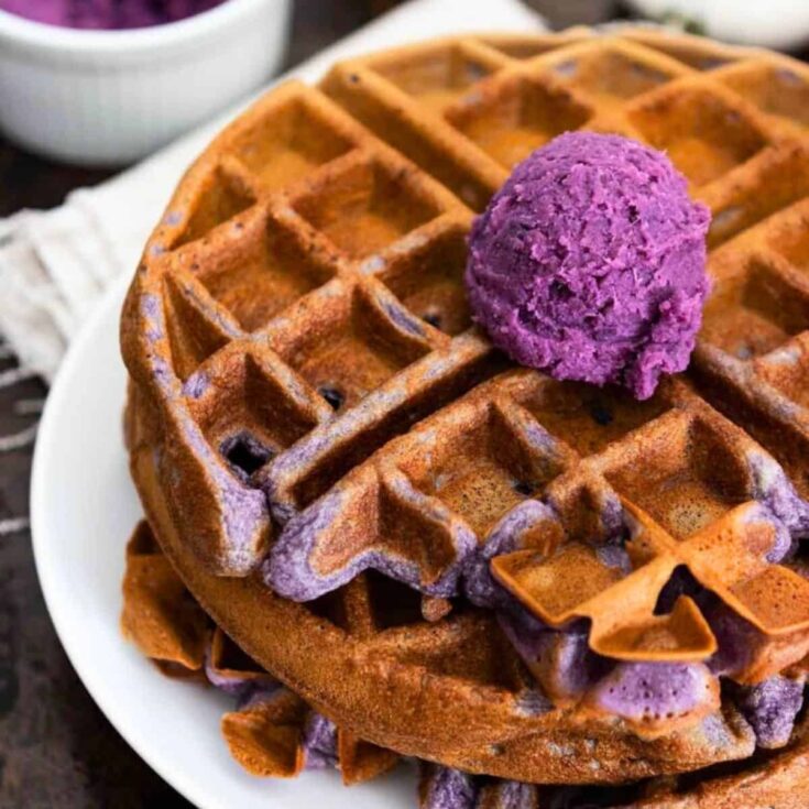 Ube waffles made after reading these Wonderful waffle recipes