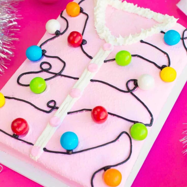 Ugly Christmas sweater cake baked after reading these Christmas cake recipes