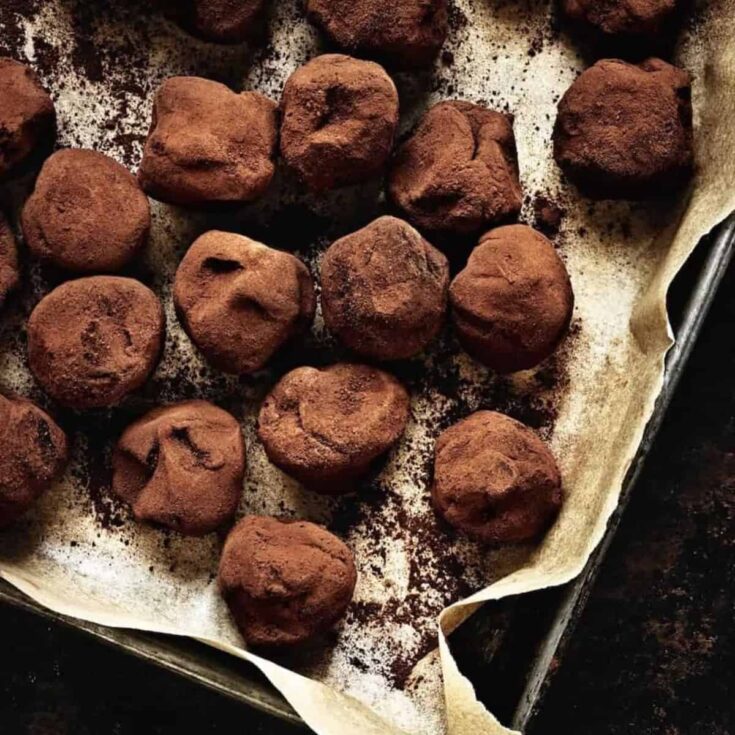 A tray of muscavado truffles