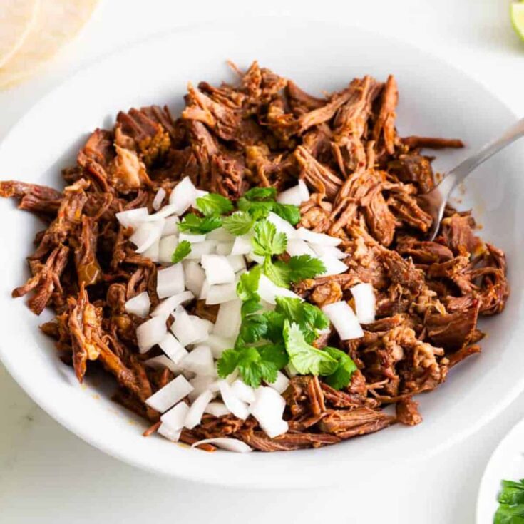 A bowl of beef birria made after reading these Cinco de Mayo dinner recipes