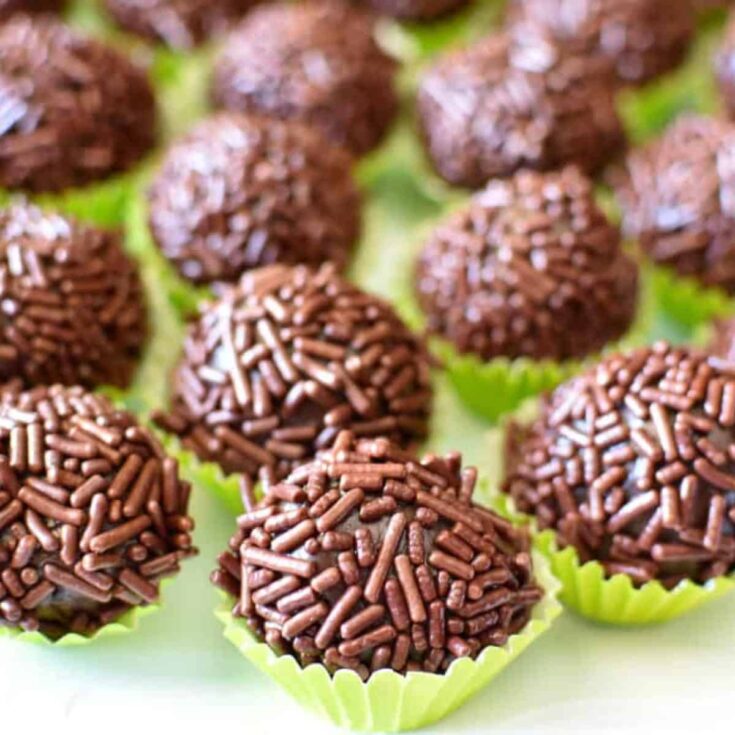 A set of Brigadeiro Brazilian chocolate balls made after reading these Christmas truffle ideas