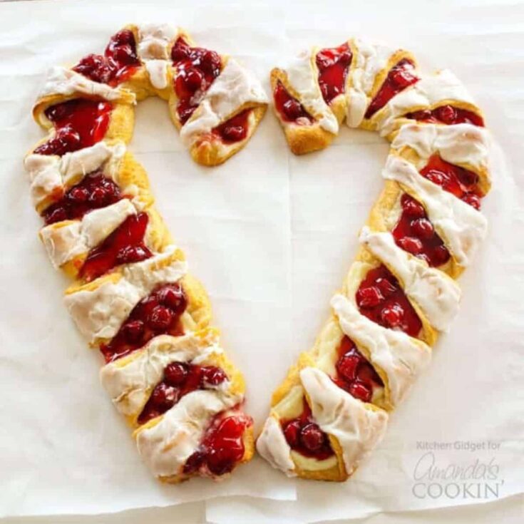 Two candy cane Danish made after reading these Christmas breakfast ideas