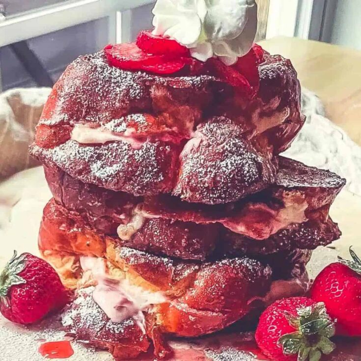 Caramelized stuffed French toast made after reading these Christmas breakfast ideas