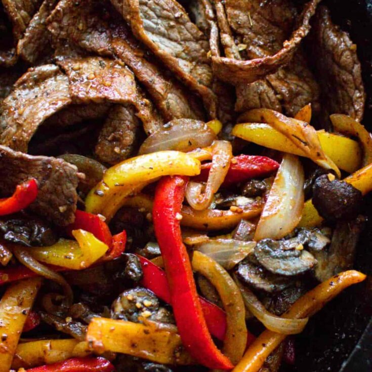 Cast iron skillet fajitas made after reading these Cinco de Mayo dinner recipes